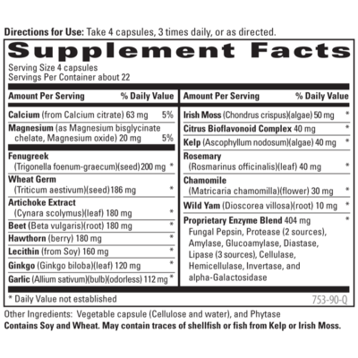 SHLDR 90 Supplement Facts version Q